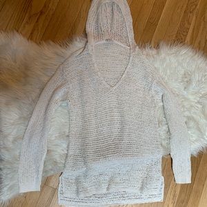 Pure Jill Holey Sweater with hood